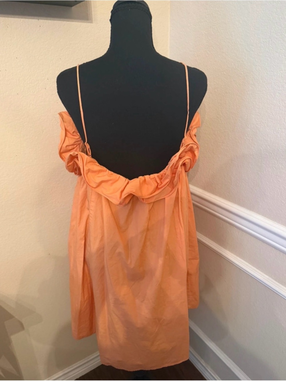 H&M Peach Orange Ruffle Midi Dress - Picture 3 of 3